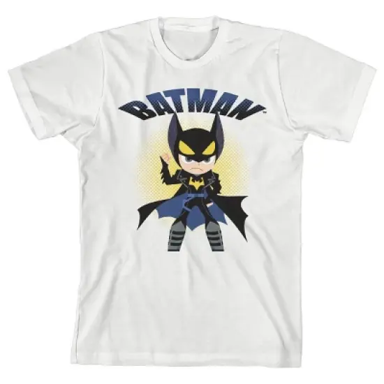 DC Comic Book Batman Cartoon Character White Graphic Tee Toddler Boy to Youth Boy image {4}