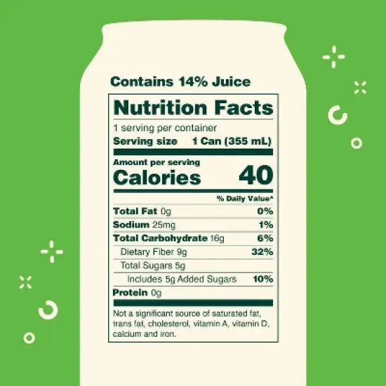 OLIPOP Watermelon Lime Prebiotic Soda - 12 fl oz Can image {2}