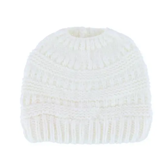 CTM Women's Ponytail Winter Beanie Knit Hat image {5}