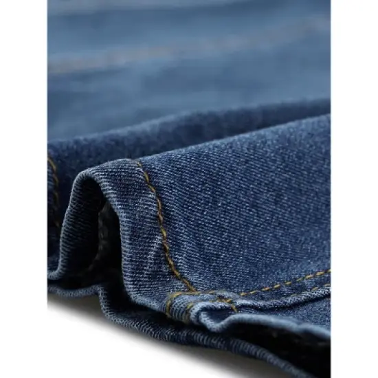 Agnes Orinda Women's Plus Size Denim Casual A-line Jean Buttons Decor Faux Pockets Mini Skirts image {4}