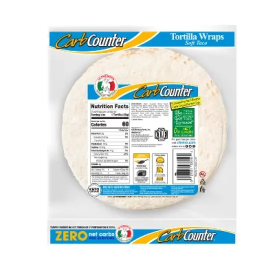 La Banderita Carb Counter Zero Net Carb Soft Taco Tortilla Wraps - 11.8oz image {1}
