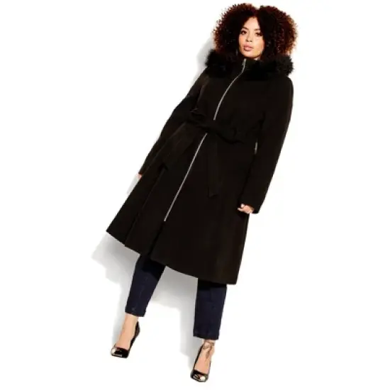 Women's Plus Size Miss Mysterious Coat - black | CITY CHIC image {6}