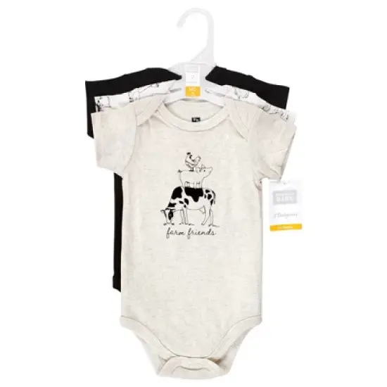 Hudson Baby Unisex Baby Cotton Bodysuits, Farm Friends image {1}