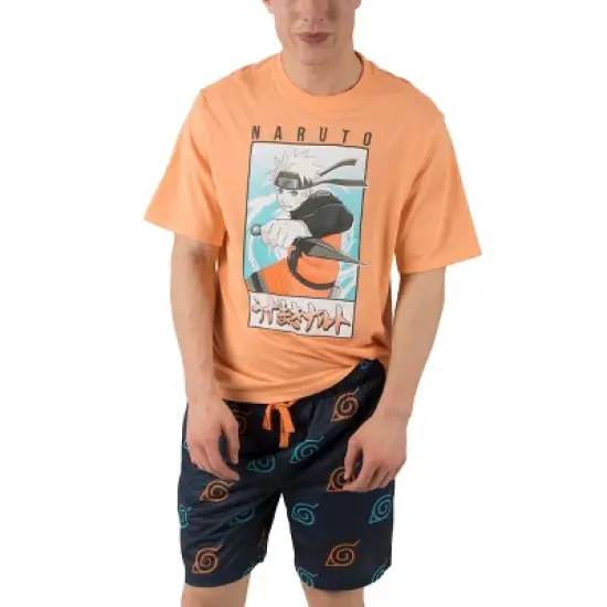 Naruto Classic Naruto Uzumaki Men's Crew Neck Short Sleeve Tee & Lounge Shorts Combo Set image {7}