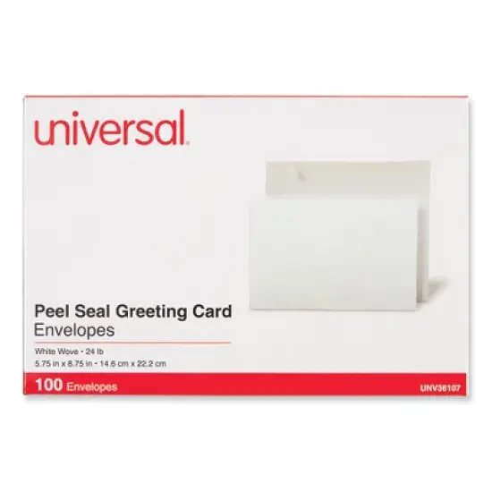 Universal Peel Seal Strip Business Envelope, #A9, Square Flap, Self-Adhesive Closure, 5.74 x 8.75, White, 100/Box image {4}
