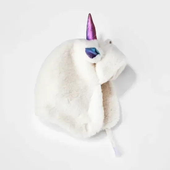 Toddler Girls' Unicorn Trapper Hat - Cat & Jack&trade; White image {1}