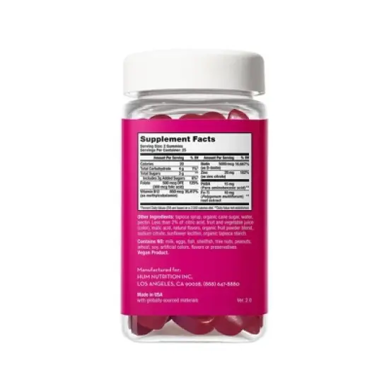 HUM Nutrition Clinically Tested for Growth, Fuller Hair - PABA, Fo-Ti, Zinc, Biotin and Folate Hair Strong Gummies - 50 ct image {5}