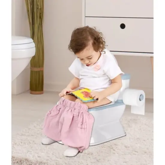 BabyBond 2-in-1 Toddler Potty Training Toilet - Large Chair & Detachable Seat for Boys & Girls 1-3 yrs - Flushing Sound, Wipes Storage, Blue image {6}