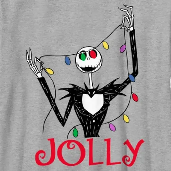 Boy's The Nightmare Before Christmas Jack Jolly Christmas Lights T-Shirt image {1}