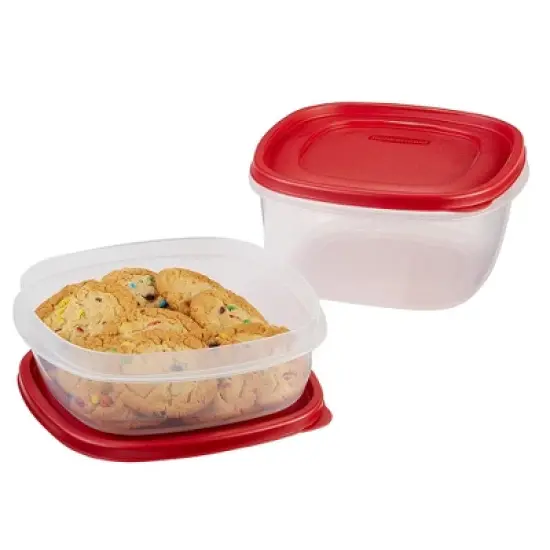 Rubbermaid 4pc Easy Find Lids Food Storage Containers Red image {3}
