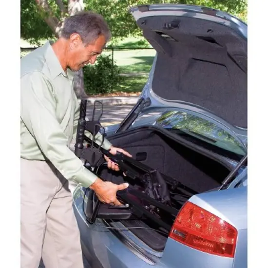 Carex Crosstour Rollator Walker - Side-Folding Aluminum, Adjustable Height, Storage Bag image {5}