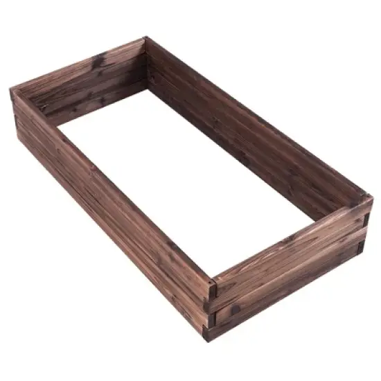 Costway Wooden Raised Garden Bed Kit - Elevated Planter Box For Growing Herbs Vegetable image {9}