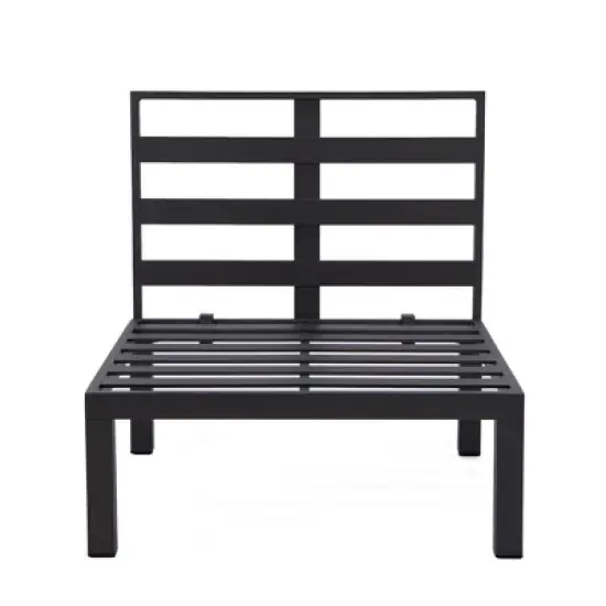 LeisureMod Hamilton Aluminum Patio Armchairs With Cushions Set of 4 image {7}