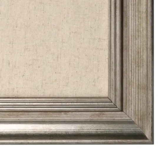 23" x 29" Macon Framed Linen Fabric Pinboard Silver - Kate and Laurel image {2}