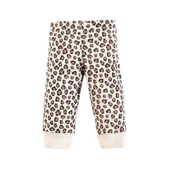 Hudson Baby Girls Thermal Preemie Layette Set 4pc Long Sleeve Outfit, Leopard, Preemie image {4}