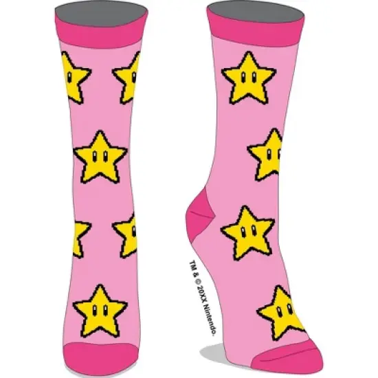 Super Mario Bros. Adult Crew Socks 5-Pack image {2}