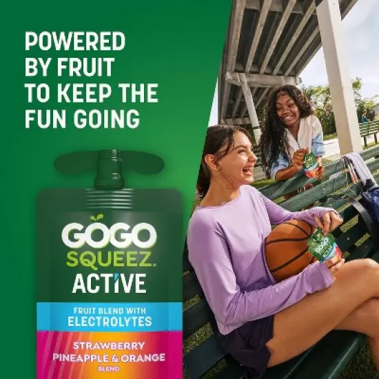GoGo SqueeZ Active Fruit Blend with Electrolytes Variety Pack Strawberry Pineapple & Orange Pouches - 3.9oz/10ct image {3}
