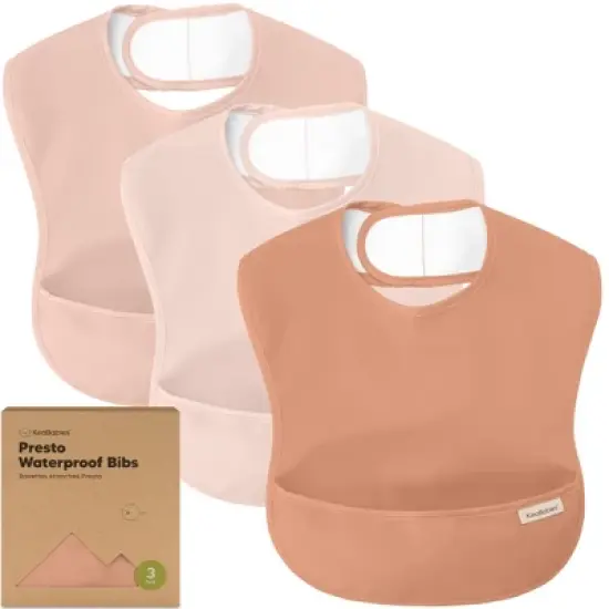 KeaBabies 3pk Presto Baby Bibs Waterproof with Food Catcher, Lightweight Toddler Bibs for Eating image {10}