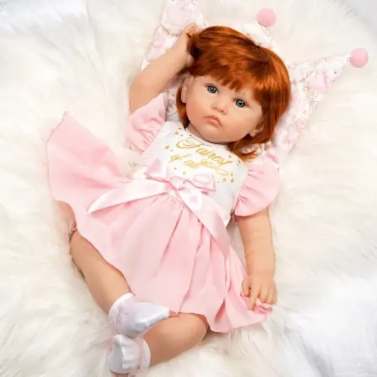 Paradise Galleries Reborn Toddler - Once Upon a Princess, 20 inch Made in GentleTouch Vinyl, Red Hair, 6-Piece Realistic Baby Doll Gift Set image {7}