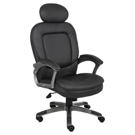 Executive Pillow Top Chair with Headrest Black - Boss Office Products image {2}
