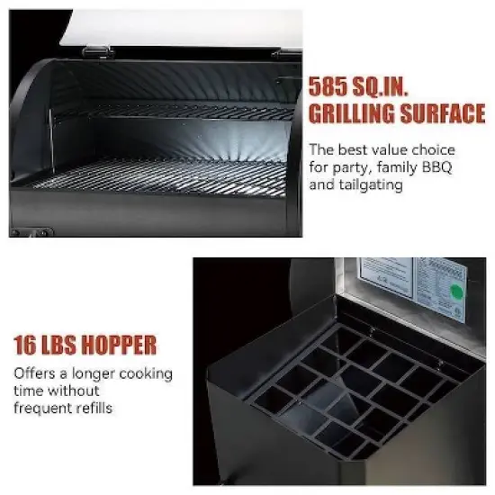 ZPG-550A2E Wood Pellet Grill BBQ Smoker Digital Control - Silver - Z Grills: Electric, 585 sq in Cooking Area image {2}