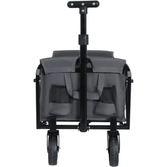 Expandable Dual-Layer Utility Wagon with 100% Extra Space - Grocery CartGray image {3}