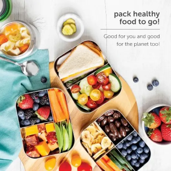 LunchBots Large Trio Stainless Steel Bento Box image {4}