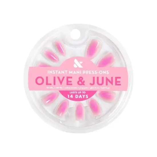 Olive & June Press-On Fake Nails - M Almond - Blush Aura - 42ct image {5}