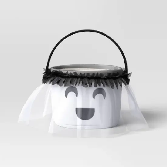 Halloween Light Up Plush Ghost Round Polyester Trick or Treat Pail - Hyde and EEK! Boutique&trade; image {2}