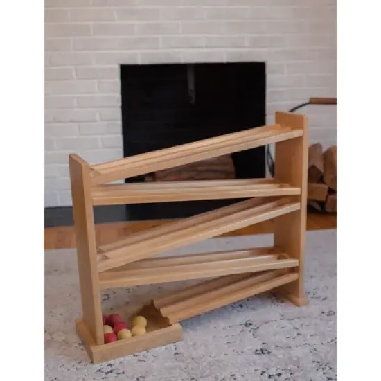 Remley Kids Wooden Ball Roller Racetrack - Balls included, Harvest Finish image {4}