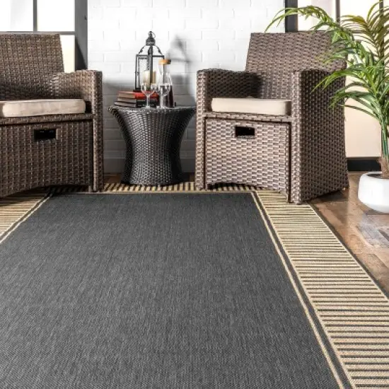 nuLOOM Asha Simple Border Indoor/Outdoor Area Rug image {7}