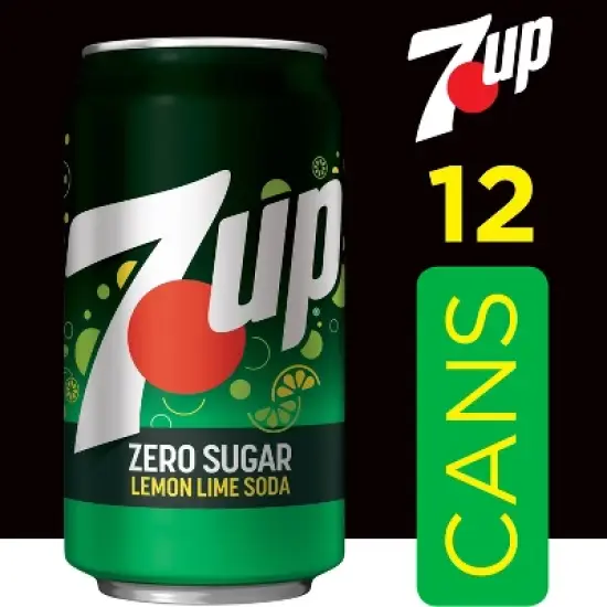 7UP Zero Sugar Lemon Lime Soda - 12pk/12 fl oz Cans image {1}