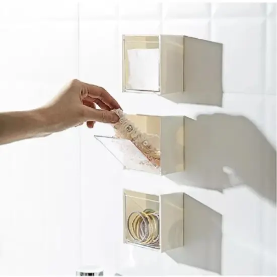 Kitcheniva Wall-Mounted Clamshell Cotton Swab Storage Holder image {2}