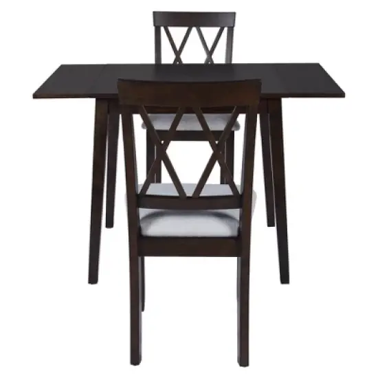 Foldable Dining Table Set for Small Space, 5 Pcs Set Farmhouse Style, Small Kitchen Table Set with Drop Leaf and 4 Dining Upholstered Chairs, Black image {9}