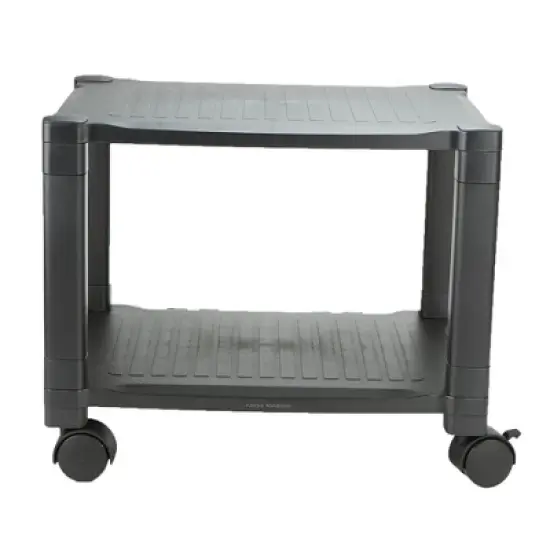 Mind Reader Adjustable Printer Stand with Wheels 2-Tier Shelf, Under Desk Mobile Rolling Cart has  Storage and Cable Management for Printer, Black image {4}