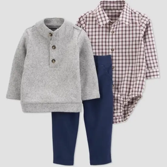 Carter's Just One You&reg;️ Baby Boys' Plaid Top & Bottom Set - Cream image {5}