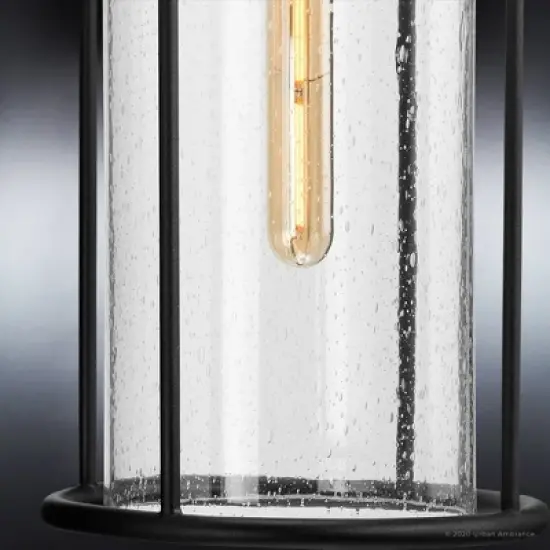 Urban Ambiance Luxury Farmhouse Outdoor Wall Sconce 19.375''H x 8.5''W,  Midnight Black Finish,  Henderson Collection, UHP1302 image {5}