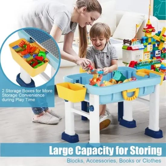 Costway 6 in 1 Kids Activity Table Set w/ Chair Toddler Luggage Building Block Table image {4}