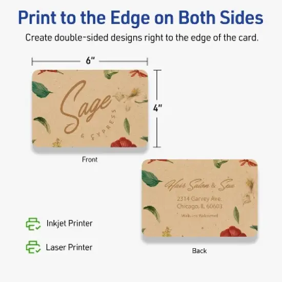 Avery Cards with Rounded Corners, 4" x 6", Kraft Brown, 100ct image {5}