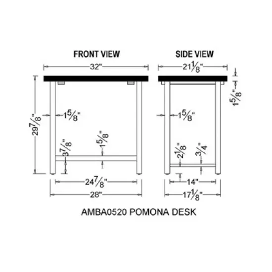 Pomona Metal and Solid Wood Desk - Alaterre Furniture image {7}
