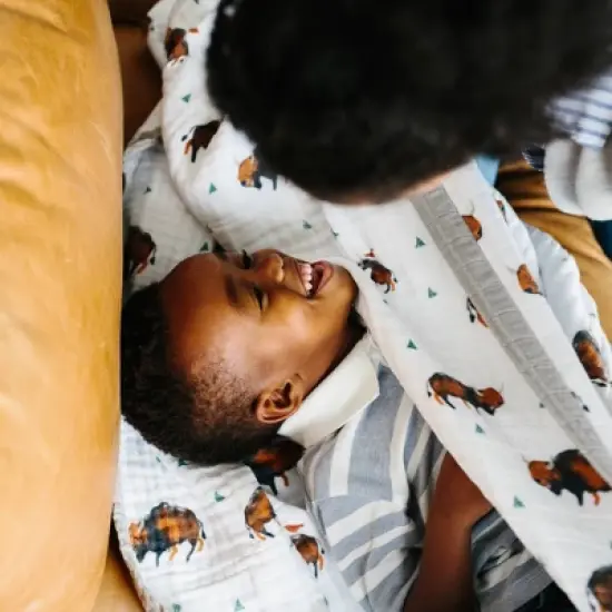 Little Unicorn Cotton Muslin Quilted Throw image {4}