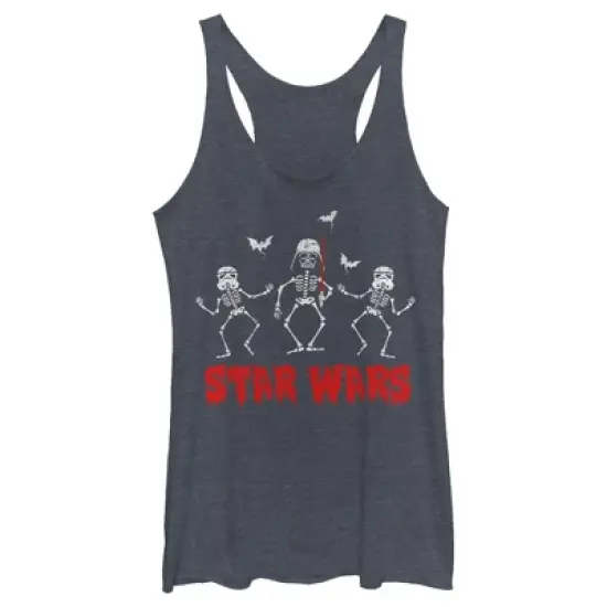 Women's Star Wars Halloween Vader Skeletons Racerback Tank Top image {4}