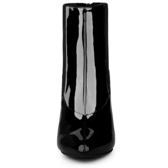 Allegra K Women's Back Zip Stiletto High Heels Ankle Boots image {6}