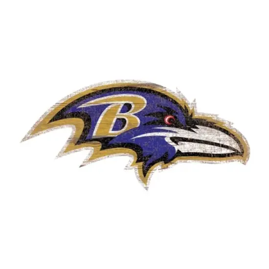 NFL Baltimore Ravens Distressed Logo Cutout Sign image {1}