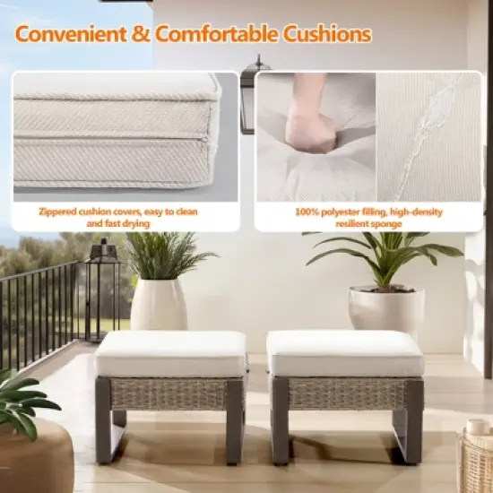 UPTIOT Outdoor Ottoman with Cushion image {4}