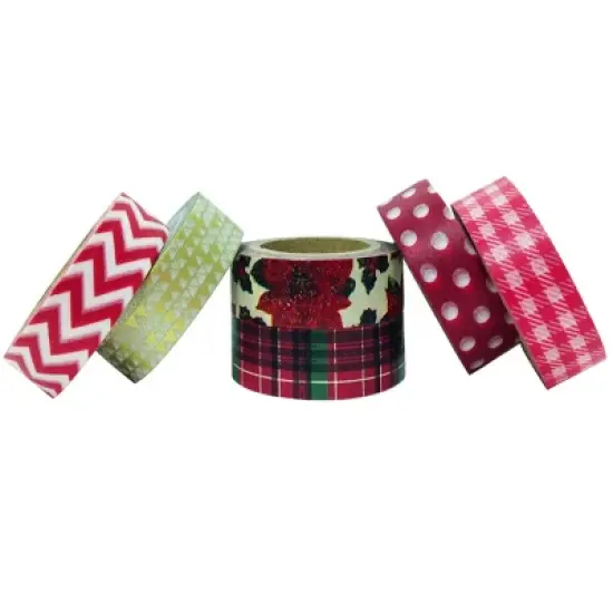 Wrapables Japanese Washi Masking Tape, Christmas Collection (Set of 6) image {2}