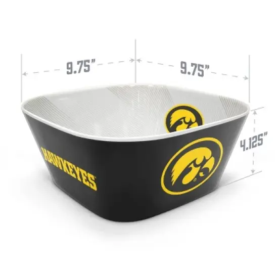 NCAA Iowa Hawkeyes Serving Bowl: Melamine Rounded Square Party Dish image {3}