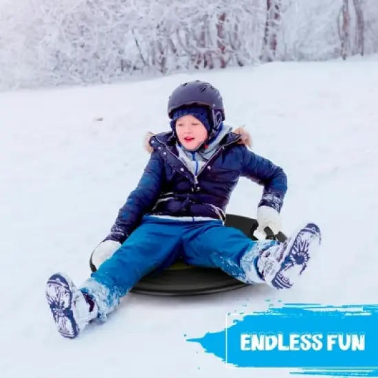 Slippery Racer Downhill Pro Heavy Duty Cold Weather Batman Adults and Kids Plastic Saucer Disc Snow Sled with Handles, Black (3 Pack) image {5}