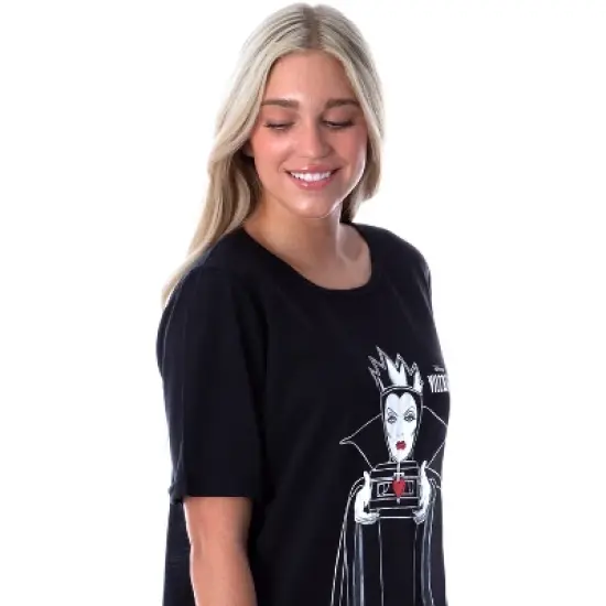 Disney Princess Women's Villains Evil Queen Nightgown Sleep Shirt Black image {2}