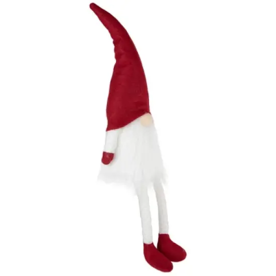 Northlight Lighted Sitting Gnome with Dangling Legs Christmas Decoration - 20" image {2}